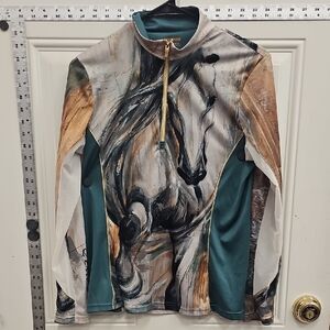 Artistic, Horse, Riding, Long Sleeve, Top, Athletic, Winter, Equestrian, Pony